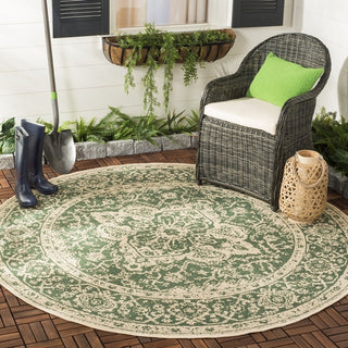 Safavieh Beach House BHS137 Green / Creme Area Rug