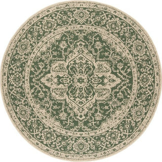 Safavieh Beach House BHS137 Green / Creme Area Rug