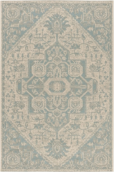 Safavieh Beach House BHS138 Aqua / Cream Area Rug