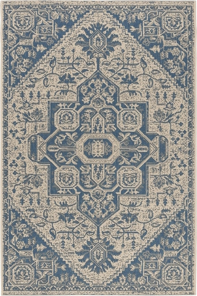 Safavieh Beach House BHS138 Blue / Creme Area Rug