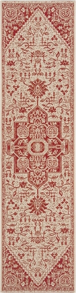 Safavieh Beach House BHS138 Red / Creme Area Rug