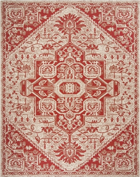 Safavieh Beach House BHS138 Red / Creme Area Rug