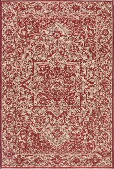 Safavieh Beach House BHS139 Red / Creme Area Rug