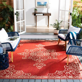 Safavieh Beach House BHS180 Red / Creme Area Rug