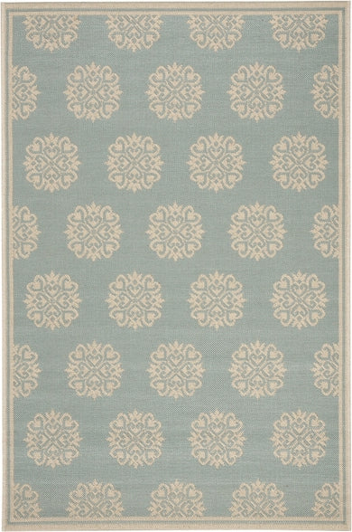 Safavieh Beach House BHS181 Aqua / Cream Area Rug