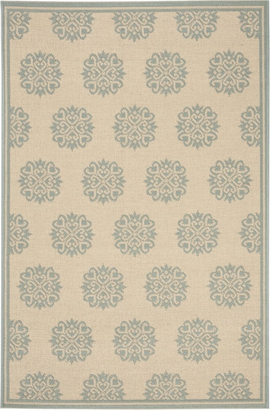 Safavieh Beach House BHS181 Cream / Aqua Area Rug