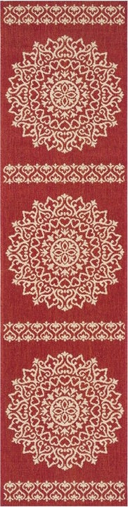 Safavieh Beach House BHS183 Red / Creme Area Rug