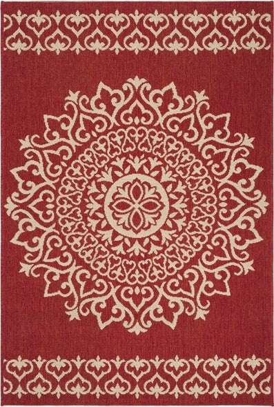 Safavieh Beach House BHS183 Red / Creme Area Rug