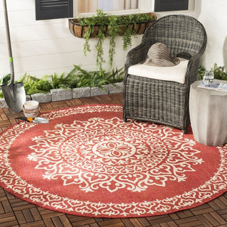 Safavieh Beach House BHS183 Red / Creme Area Rug