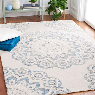 Safavieh Blossom BLM108M Ivory / Blue Area Rug Room Scene