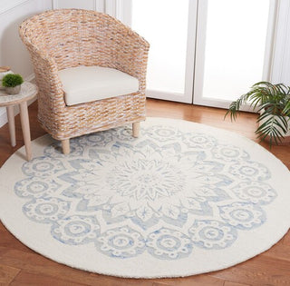 Safavieh Blossom BLM108M Ivory / Blue Area Rug Room Scene