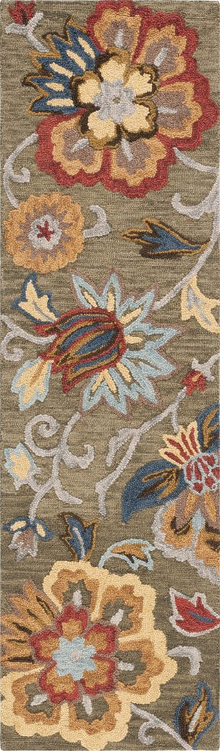 Safavieh Blossom BLM404Y Green / Red Area Rug Runner