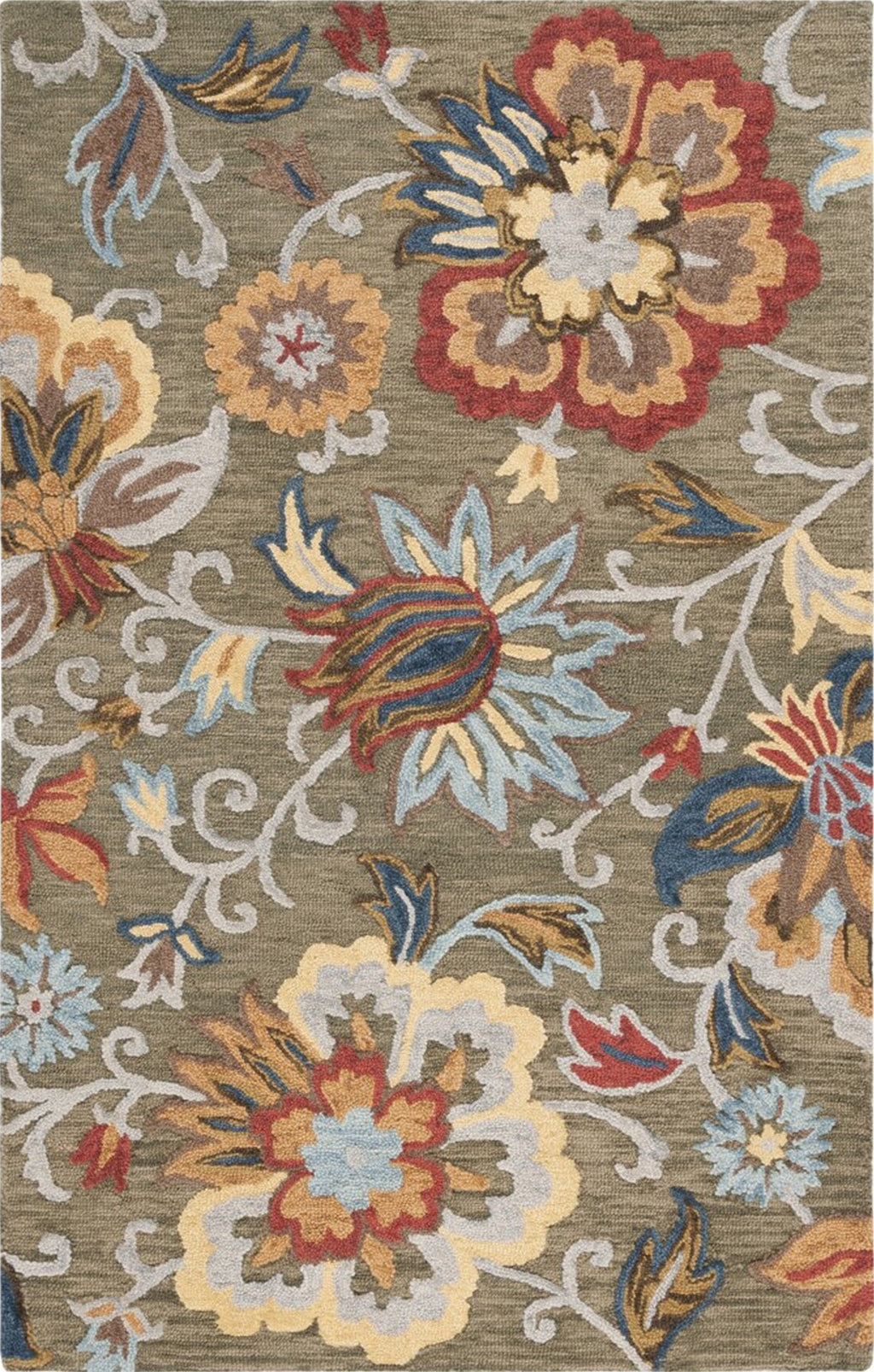 Safavieh Blossom BLM404Y Green / Red Area Rug – Incredible Rugs and Decor