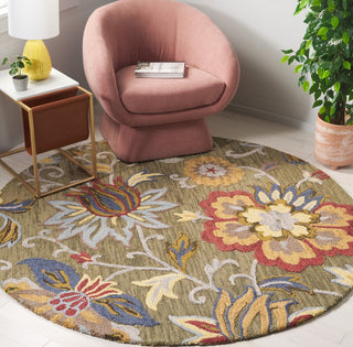 Safavieh Blossom BLM404Y Green / Red Area Rug Room Scene Feature