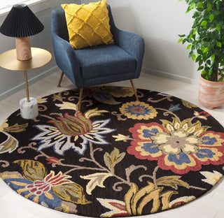 Safavieh Blossom BLM404Z Black / Yellow Area Rug Room Scene Feature
