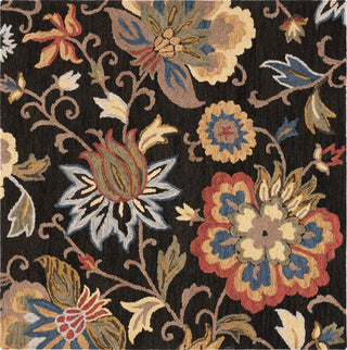 Safavieh Blossom BLM404Z Black / Yellow Area Rug Square