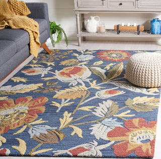 Safavieh Blossom BLM405N Navy / Red Area Rug Room Scene