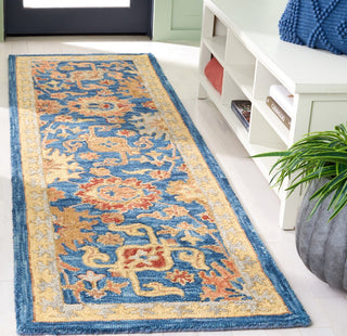 Safavieh Blossom BLM407N Navy / Brown Area Rug Room Scene Feature