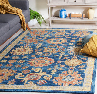 Safavieh Blossom BLM407N Navy / Brown Area Rug Room Scene