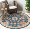 Safavieh Blossom BLM407N Navy / Brown Area Rug Room Scene