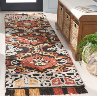 Safavieh Blossom BLM422H Charcoal / Red Area Rug Room Scene Feature