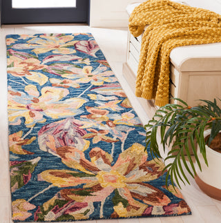 Safavieh Blossom BLM461M Blue / Gold Area Rug Room Scene