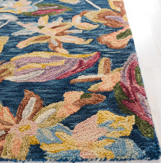 Safavieh Blossom BLM461M Blue / Gold Area Rug Detail