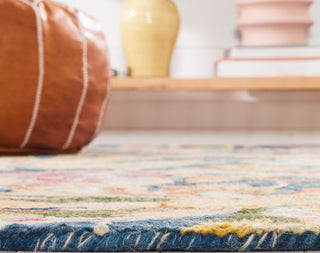 Safavieh Blossom BLM461M Blue / Gold Area Rug Detail
