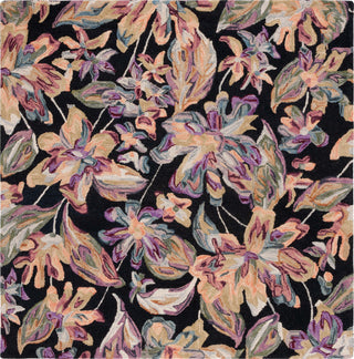 Safavieh Blossom BLM461Z Black / Plum Area Rug Square