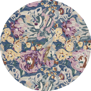 Safavieh Blossom BLM463L Light Blue / Plum Area Rug Round