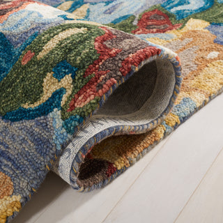 Safavieh Blossom BLM464L Light Blue / Rust Area Rug Detail