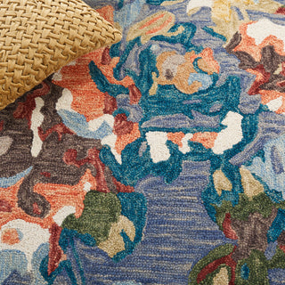 Safavieh Blossom BLM464L Light Blue / Rust Area Rug Detail