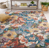 Safavieh Blossom BLM464L Light Blue / Rust Area Rug Room Scene