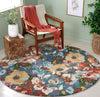 Safavieh Blossom BLM464L Light Blue / Rust Area Rug Room Scene Feature