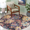 Safavieh Blossom BLM467H Charcoal / Plum Area Rug Room Scene Feature