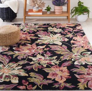Safavieh Blossom BLM467Z Black / Plum Area Rug Room Scene