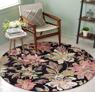 Safavieh Blossom BLM467Z Black / Plum Area Rug Room Scene
