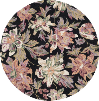 Safavieh Blossom BLM467Z Black / Plum Area Rug Round