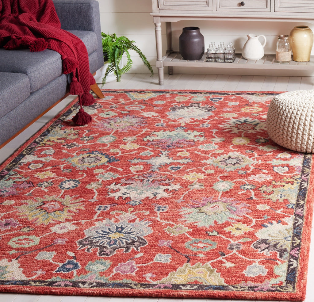 Safavieh Blossom BLM470Q Red / Ivory Area Rug Room Scene Feature