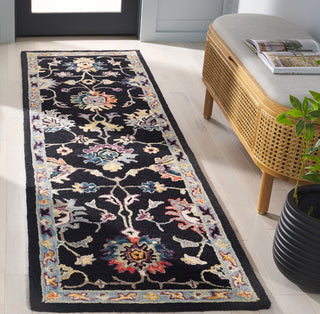 Safavieh Blossom BLM473Z Black / Blue Area Rug Room Scene Feature