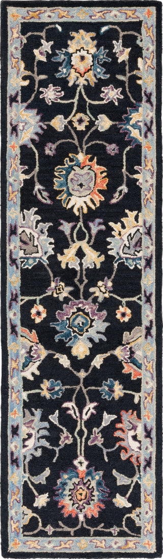 Safavieh Blossom BLM473Z Black / Blue Area Rug Runner