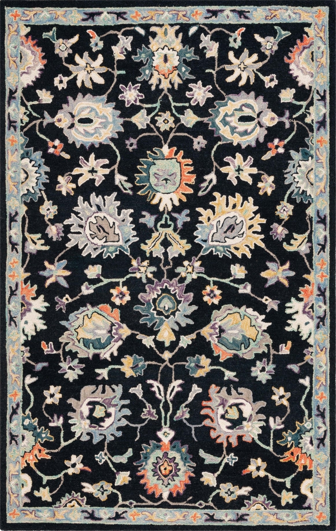 Safavieh Blossom BLM473Z Black / Blue Area Rug main image