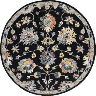 Safavieh Blossom BLM473Z Black / Blue Area Rug Round