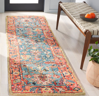 Safavieh Blossom BLM474M Blue / Rust Area Rug Room Scene Feature