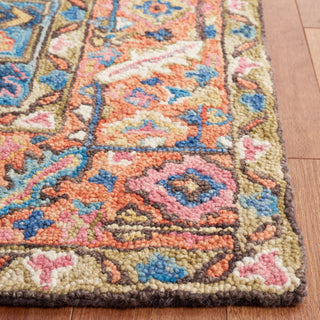 Safavieh Blossom BLM474M Blue / Rust Area Rug Detail