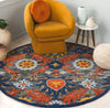 Safavieh Blossom BLM565H Charcoal / Orange Area Rug Room Scene Feature