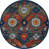 Safavieh Blossom BLM565H Charcoal / Orange Area Rug Round