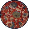 Safavieh Blossom BLM567P Orange / Blue Area Rug Round