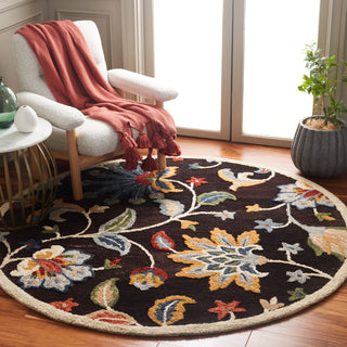 Safavieh Blossom BLM568T Brown / Yellow Area Rug Room Scene Feature