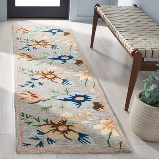 Safavieh Blossom BLM571F Grey / Blue Area Rug Room Scene Feature